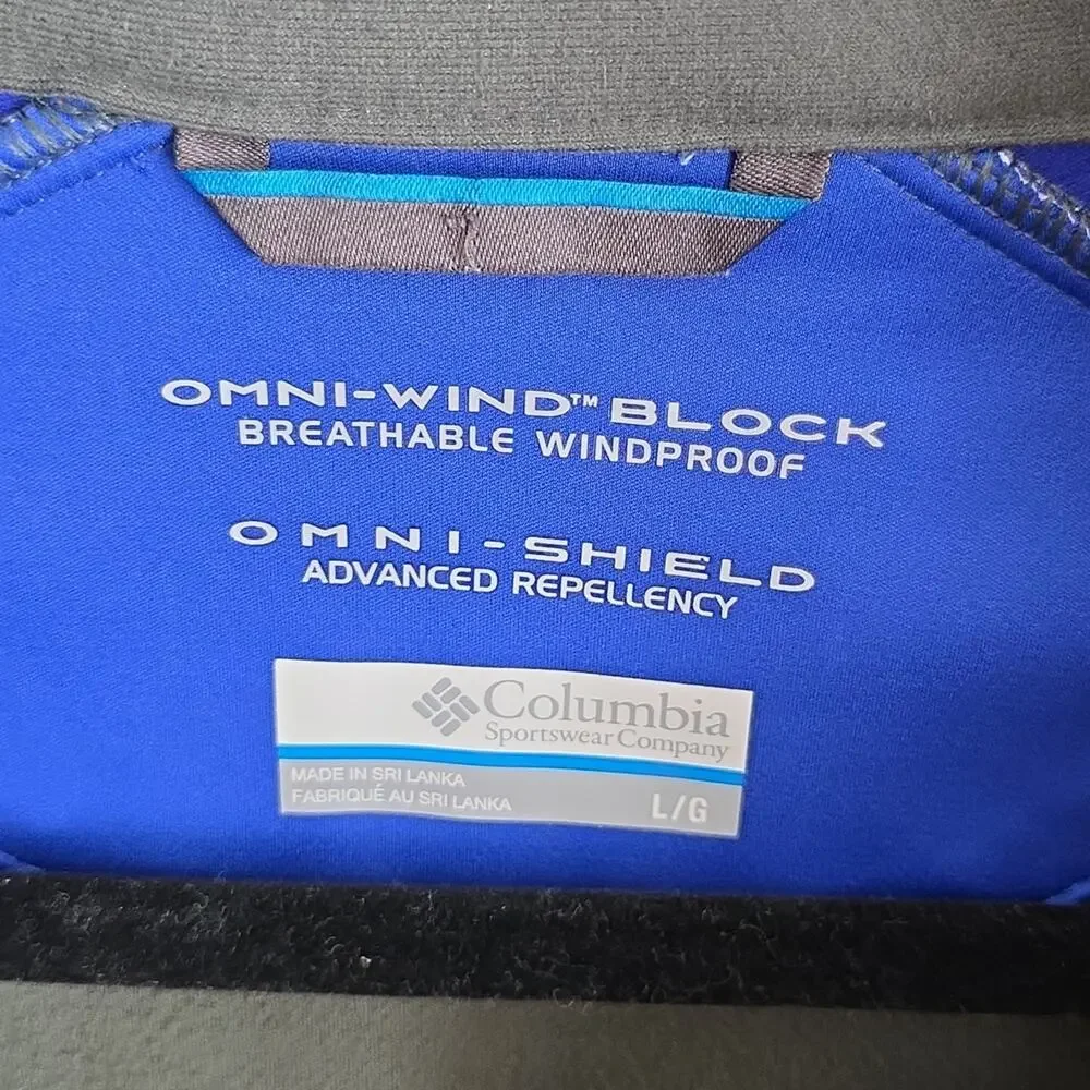 Columbia Onmi-Shield Omni-Wind Block Zip Stretch Jacket Womens Size Large
